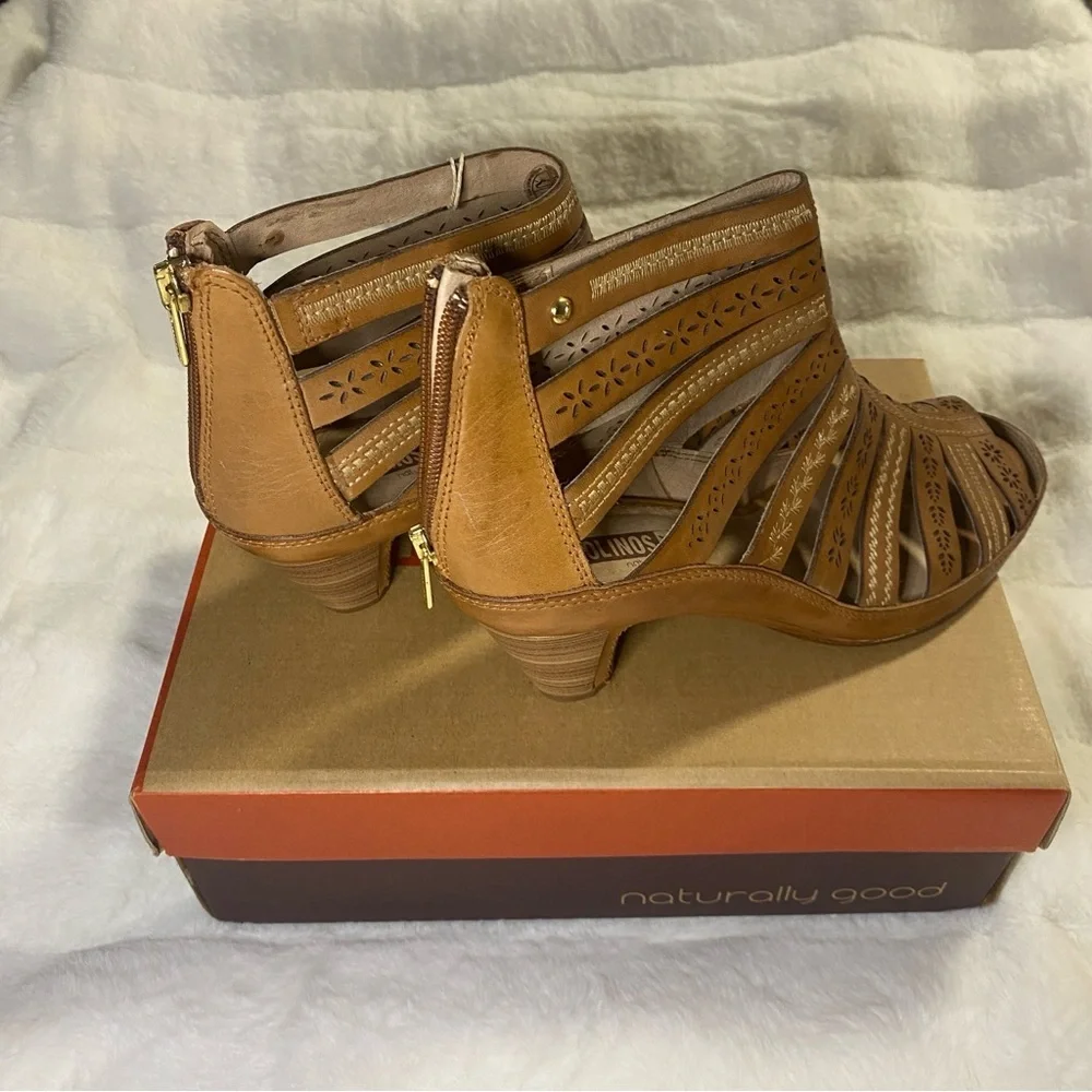 NIB Pikolinos Brandy Java Leather Heels Sandals in Color Farbe -Size 38